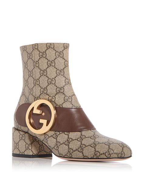 gucci women's blondie block heel booties|gucci high heel boots women.